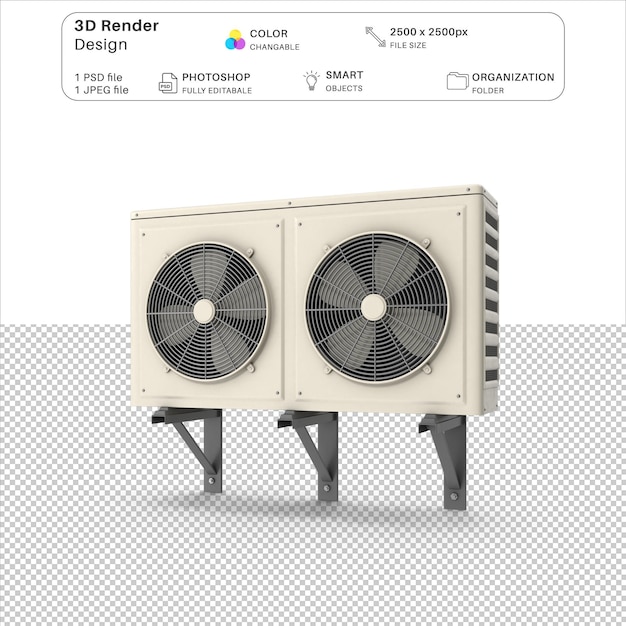 PSD airconditioner 3d modeling psd-bestand