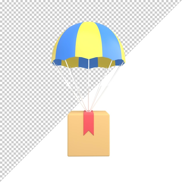 PSD airdrop package 3d illustration rendering