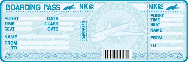 Airline boarding pass tickets