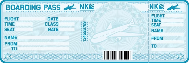 PSD airline boarding pass tickets