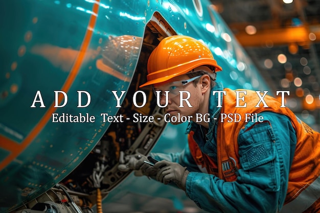 PSD airline mechanic inspecting a plane before takeoff