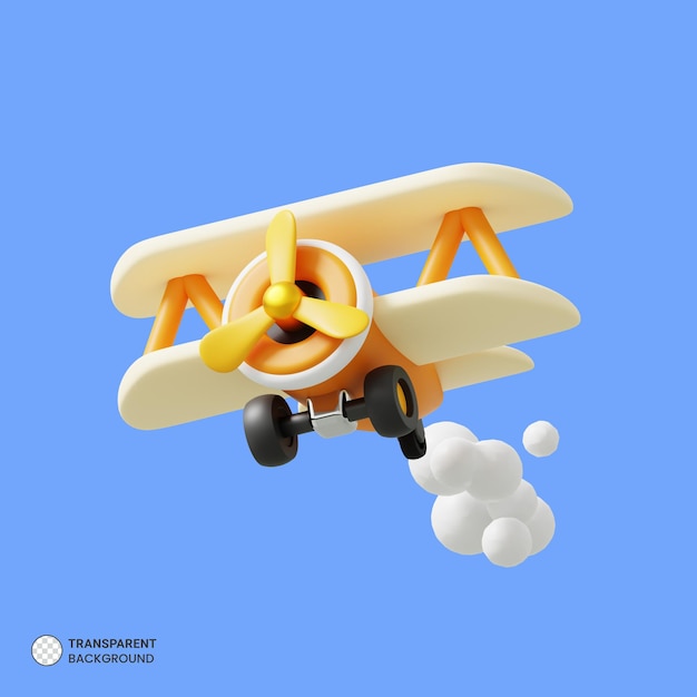 PSD icona di viaggio avventura in aereo isolato 3d render illustration