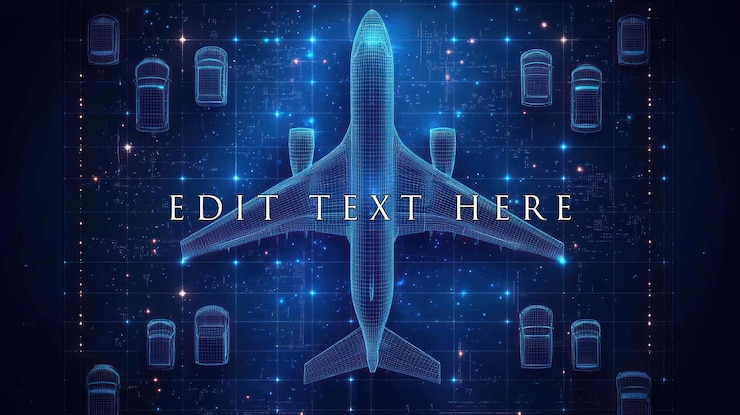 PSD airplane and cars digital network visualization