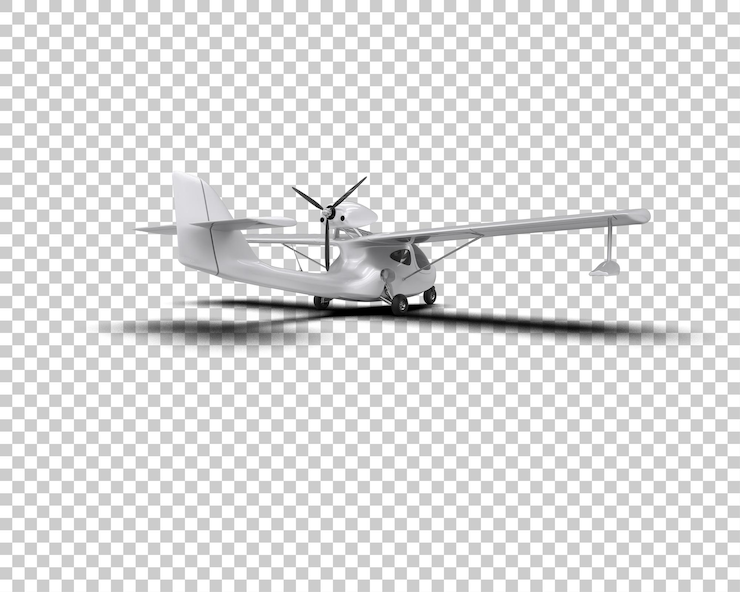PSD airplane isolated on background 3d rendering illustration