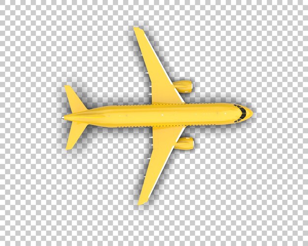 PSD airplane isolated on background 3d rendering illustration