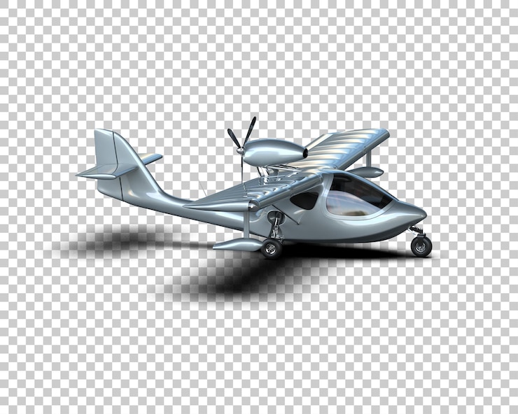 PSD airplane isolated on background 3d rendering illustration