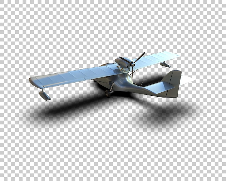 PSD airplane isolated on background 3d rendering illustration
