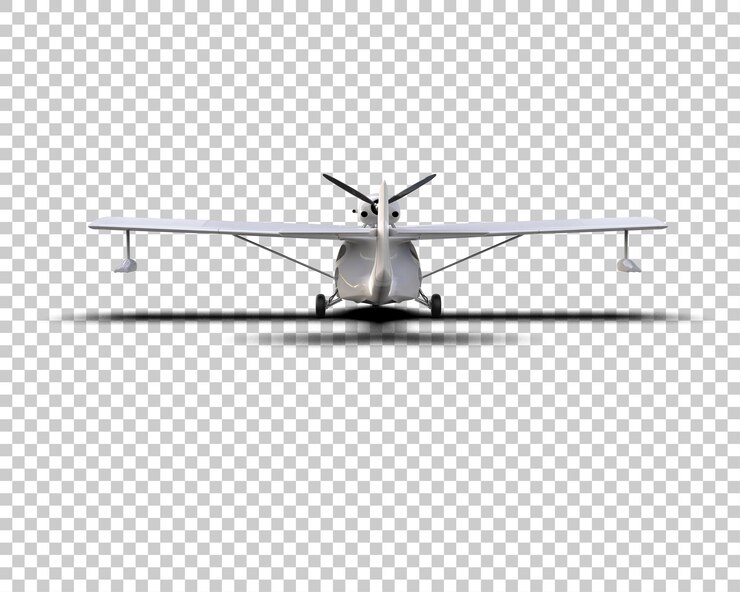 PSD airplane isolated on background 3d rendering illustration