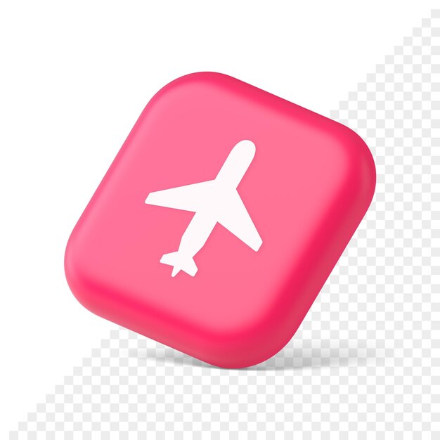 airplane online check in button digital service passenger registration 3d icon symbol website element