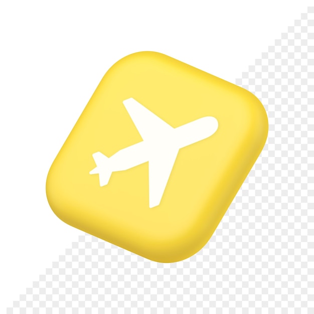airplane plane travel button flying vehicle commercial jet navigation symbol website icon 3d rendering