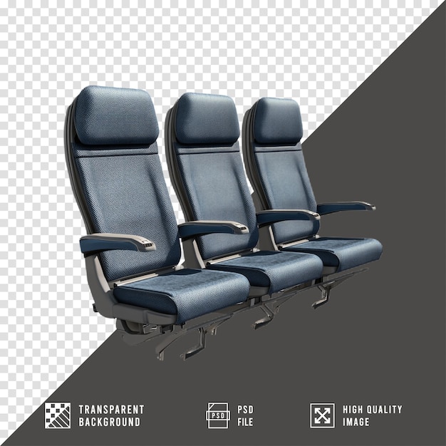 airplane seats on transparent background