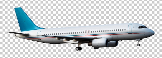 PSD airplane side view isolated on transparent background