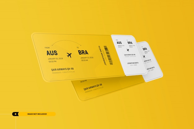 Airplane ticket mockup