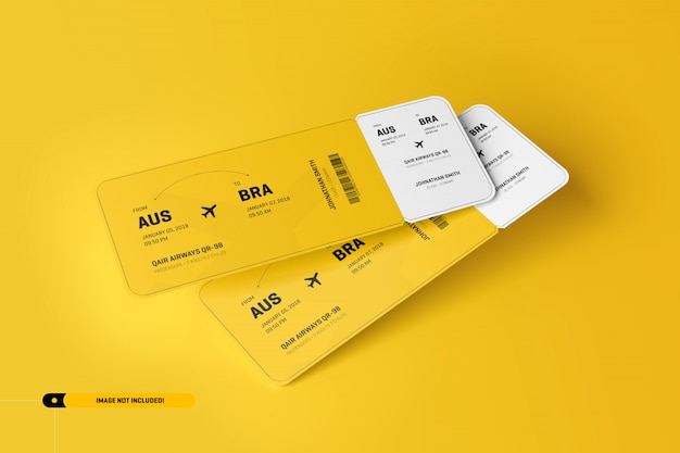 Airplane ticket mockup