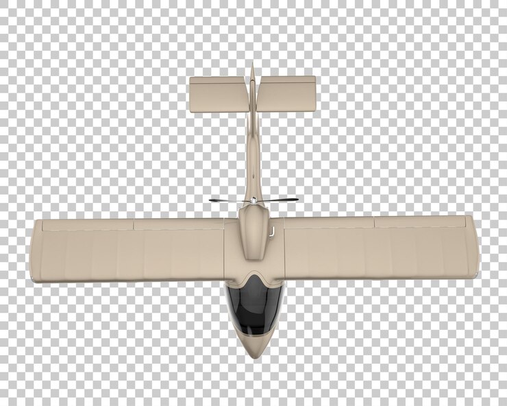 PSD airplane on transparent background. 3d rendering - illustration