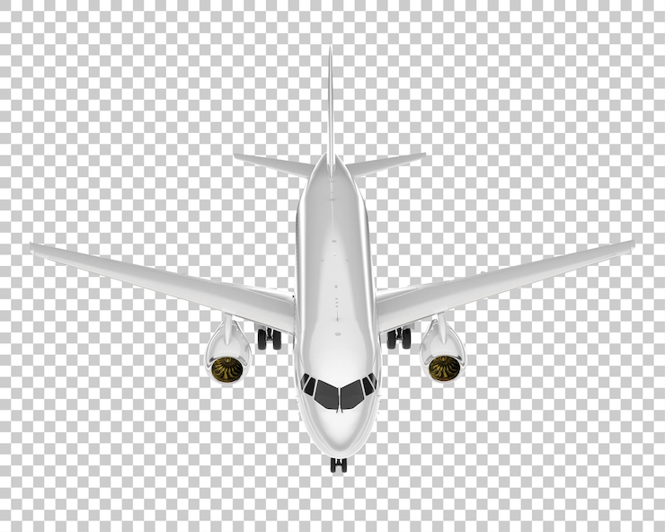 PSD airplane on transparent background 3d rendering illustration