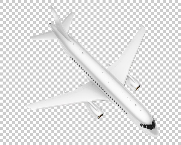 Airplane on transparent background 3d rendering illustration