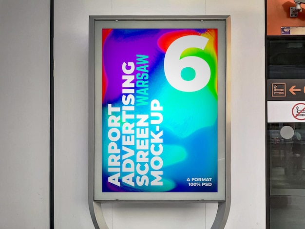 PSD mockup di schermate pubblicitarie aeroportuali 12 v1 1