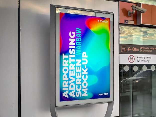 PSD mockup di schermate pubblicitarie aeroportuali 12 v1 3