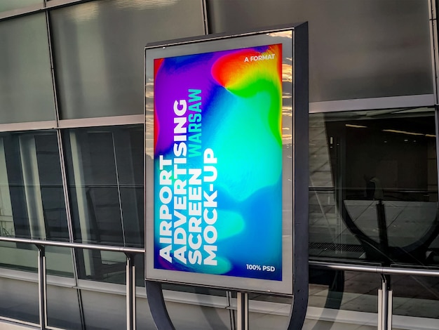 PSD mockup di schermate pubblicitarie aeroportuali 12 v1 6