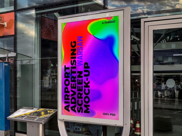 PSD mockup di schermate pubblicitarie aeroportuali 12 v2 6