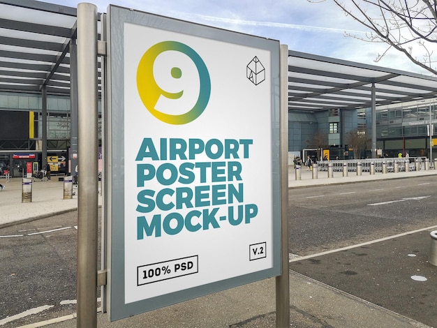 PSD mockup di tabellone per le affissioni dell'aeroporto