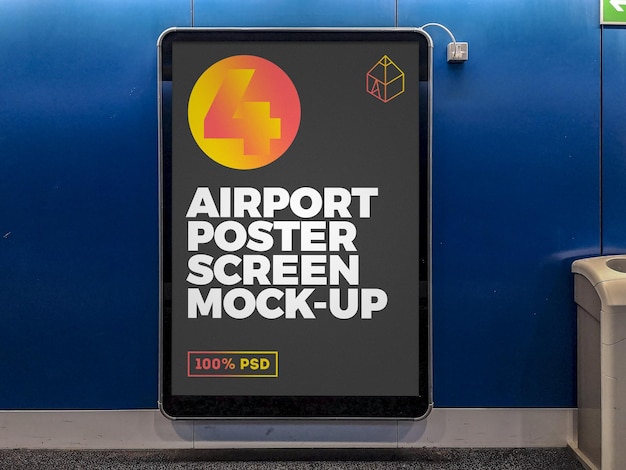 PSD mockup di tabellone per le affissioni dell'aeroporto