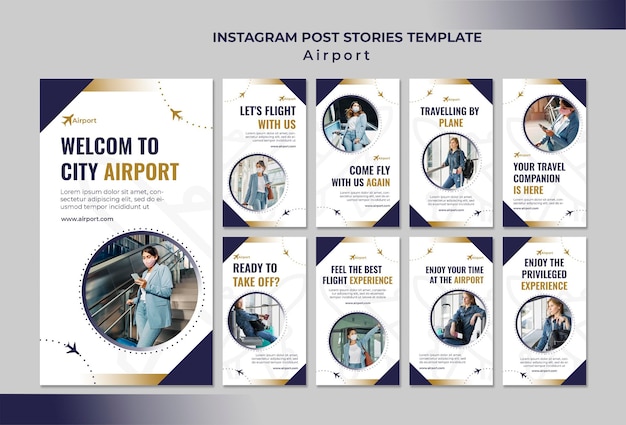 PSD airport insta stories design template