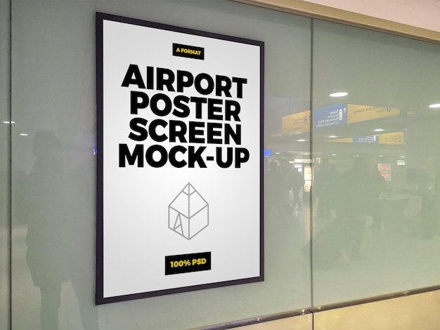 Schermata del poster dell'aeroporto mock-up