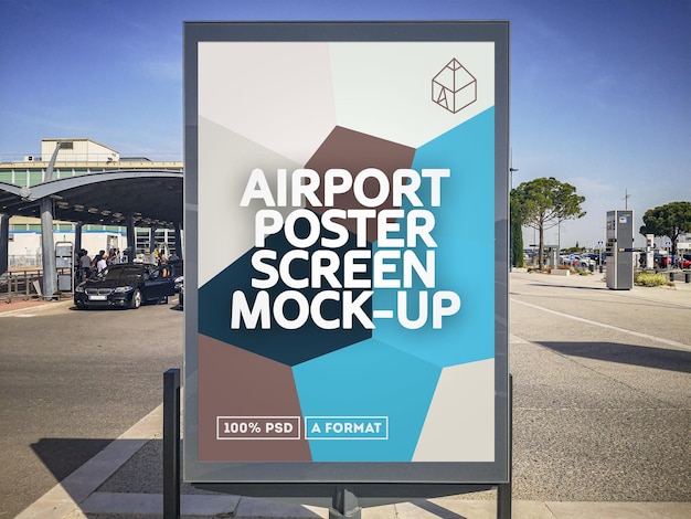 Mockup di schermo poster aeroporto