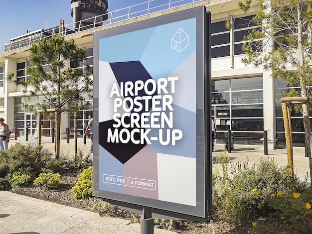 Airport Poster Screen Mockup