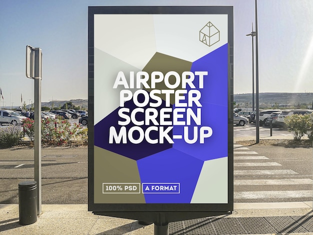 Airport Poster Screen Mockup