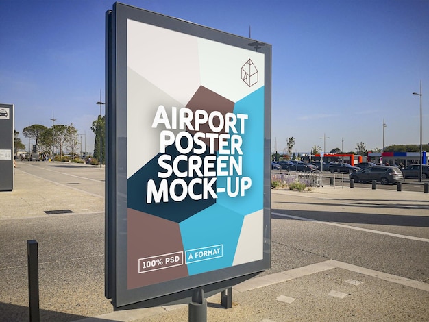 Mockup di schermo poster aeroporto