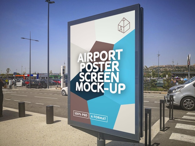 Mockup di schermo poster aeroporto