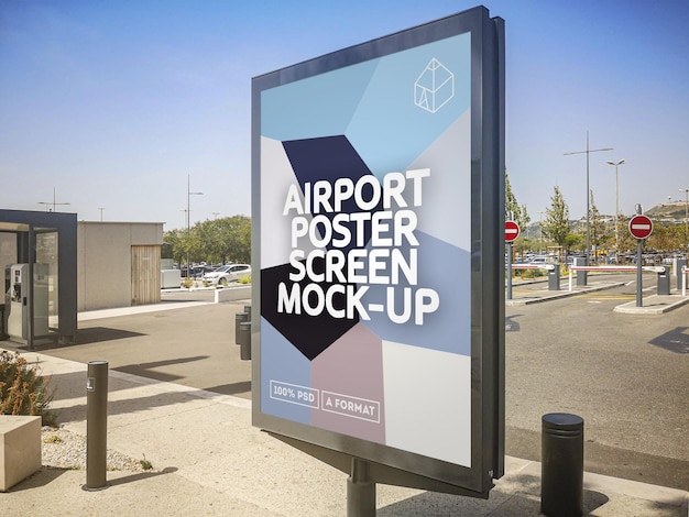 Airport poster screen mockup