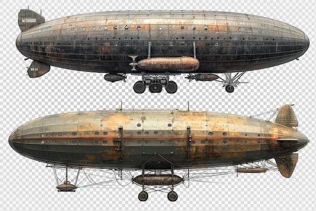 PSD dirigibile png zeppelin isolato su sfondo trasparente generativo ai