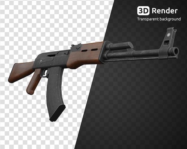 Ak 47 3d render geïsoleerd