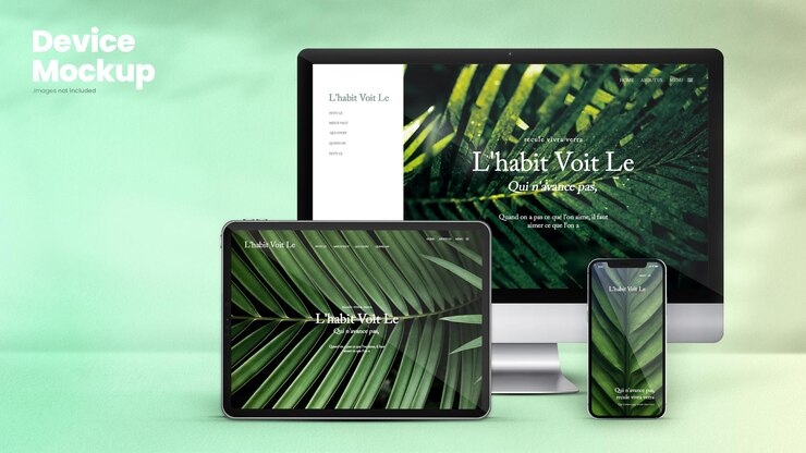 Akıllı telefon tablet ve bilgisayar monitörünün Klasik Cihaz mockup'ı