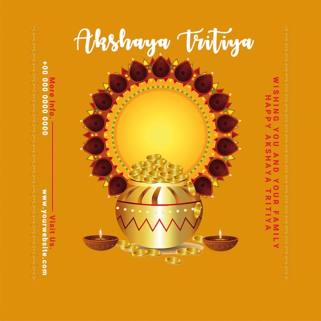 PSD cartella di auguri per la celebrazione di akshaya tritiya