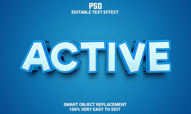 Aktywny Edytowalny Efekt Tekstowy 3d Z Tłem Premium Psd