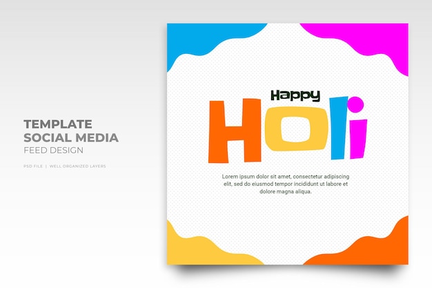 Akwarela holi festiwal Social Media Instagram szablon projektu