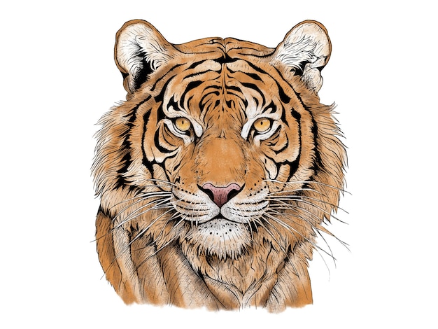 Akwarela ilustracja tygrysa