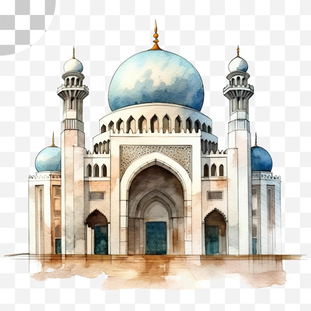 PSD akwarela png tło meczetu taj mahal