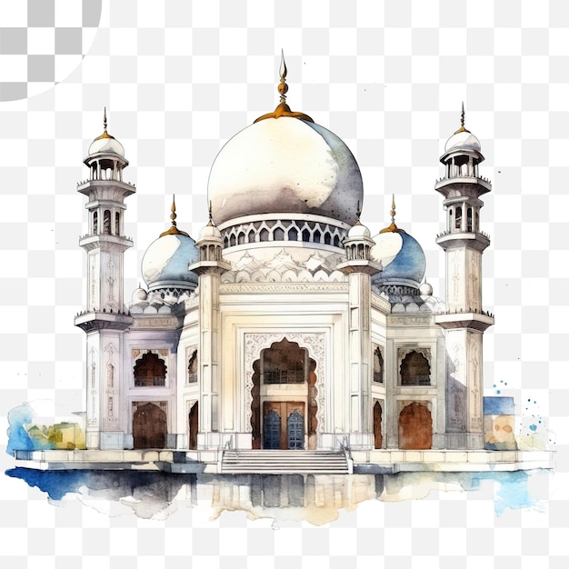 Akwarela Png Tło Meczetu Taj Mahal