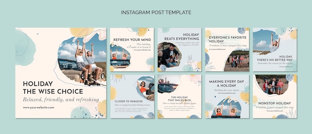 Akwarela świąteczny projekt szablonu postu na instagramie