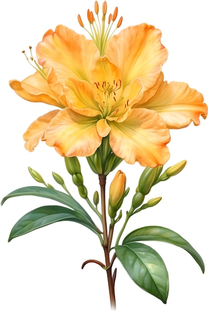 Akwarelowy Obraz Kwiatu Azalii