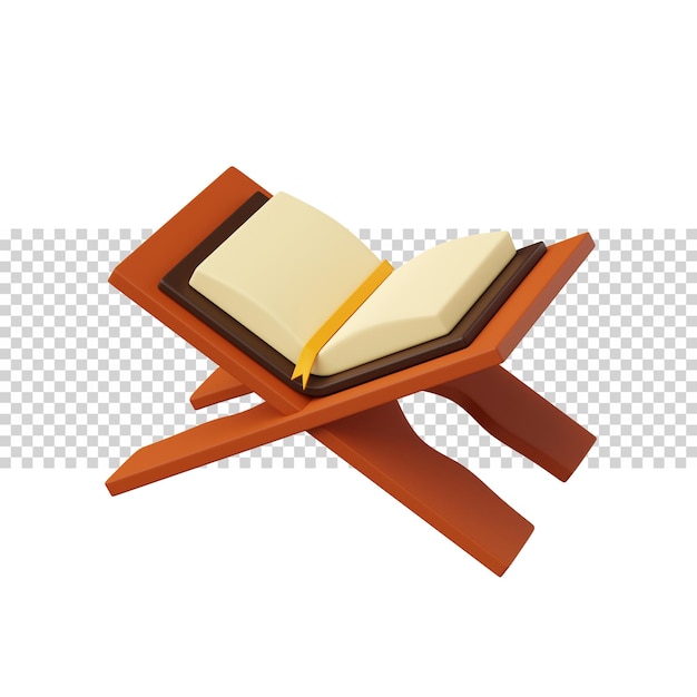 PSD al quran holy book islam ramadan koran islam book 3d rendering illustration icon element