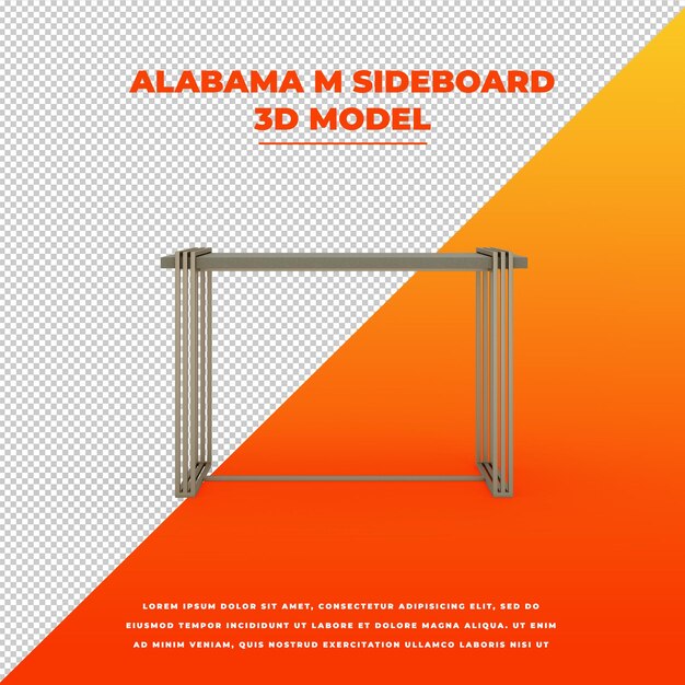 PSD alabama m kredens na białym tle model