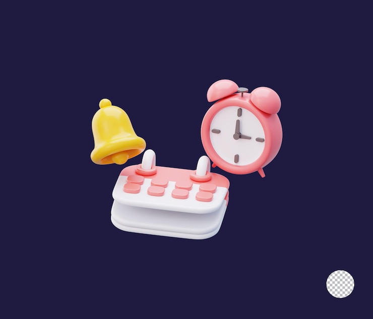 PSD alarm calendar bell 3d