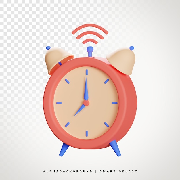 Alarm clock 3d icon illustration